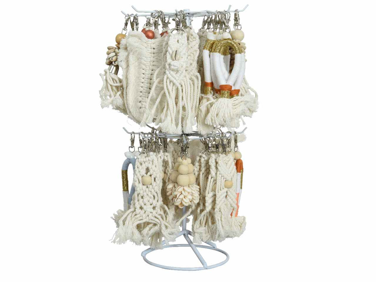 Portachiave in cotone macramÃ¨ 16 assortimenti 21xh.40cm