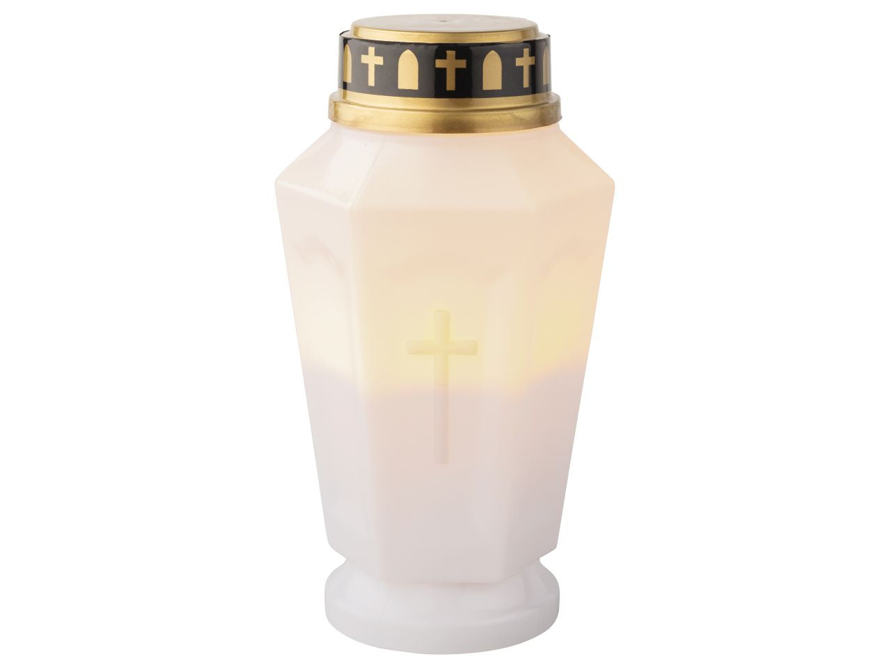 Lumino votivo a led in plastica per uso esterno colore fiamma misura lun.7.5cm x lar.8.5cm x alt.15.5cm  5mm  1