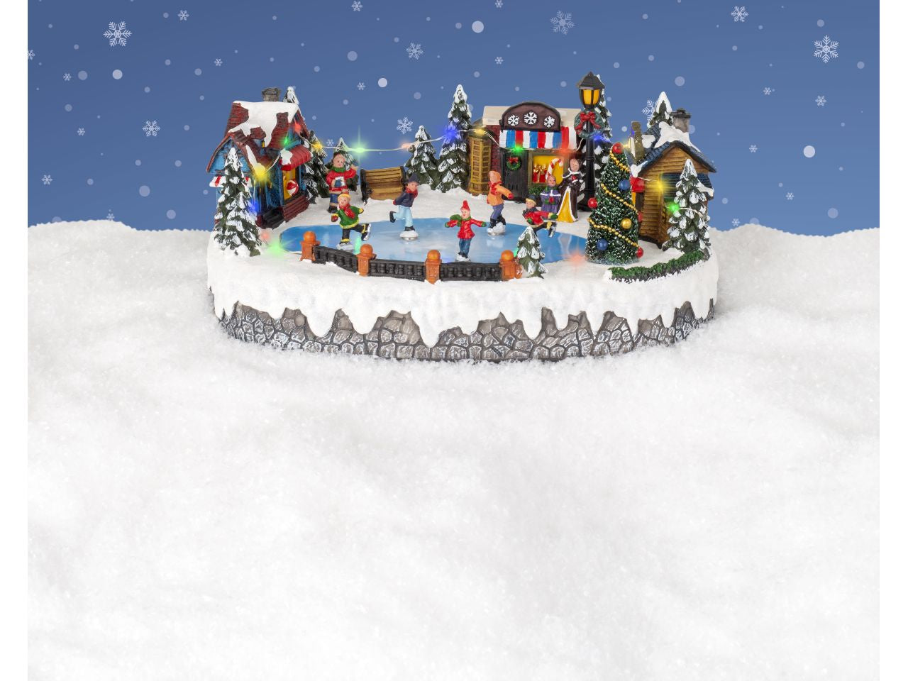 Scenario natalizio con led in poliresina per uso interno colore multicolore misura lun.25cm x lar.33.5cm x alt.14.5cm  micro  29