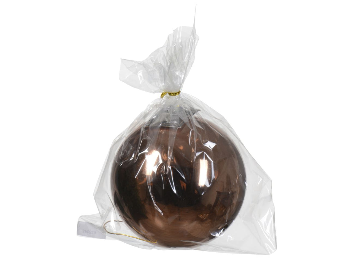 Palla di Natale 14cm marrone lucido