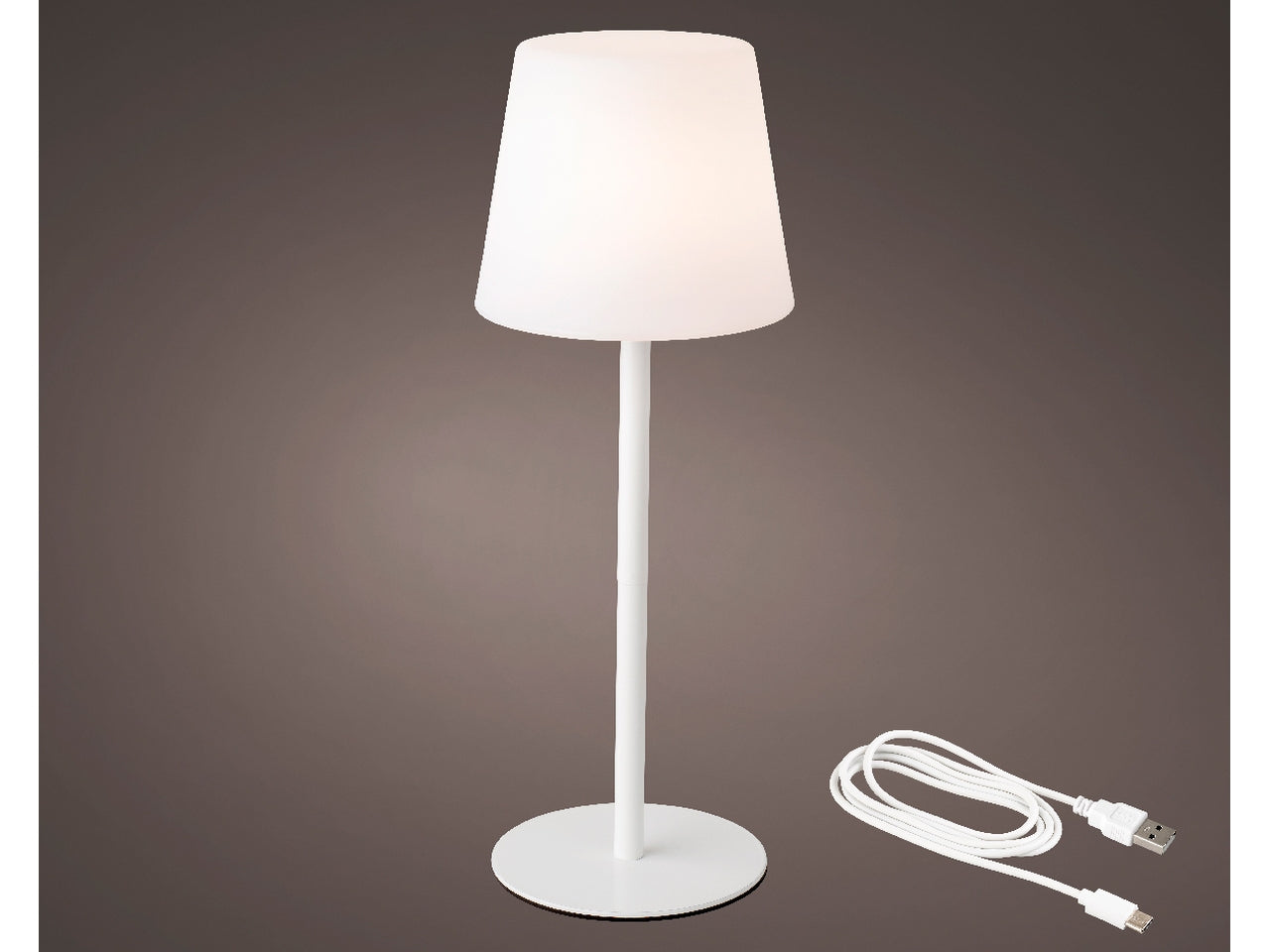 Lampada da scrivania bianca con 4 tonalitÃ  di bianco regolabile e caricatore usb, stile contemporaneo - 40cm - Kaemingk