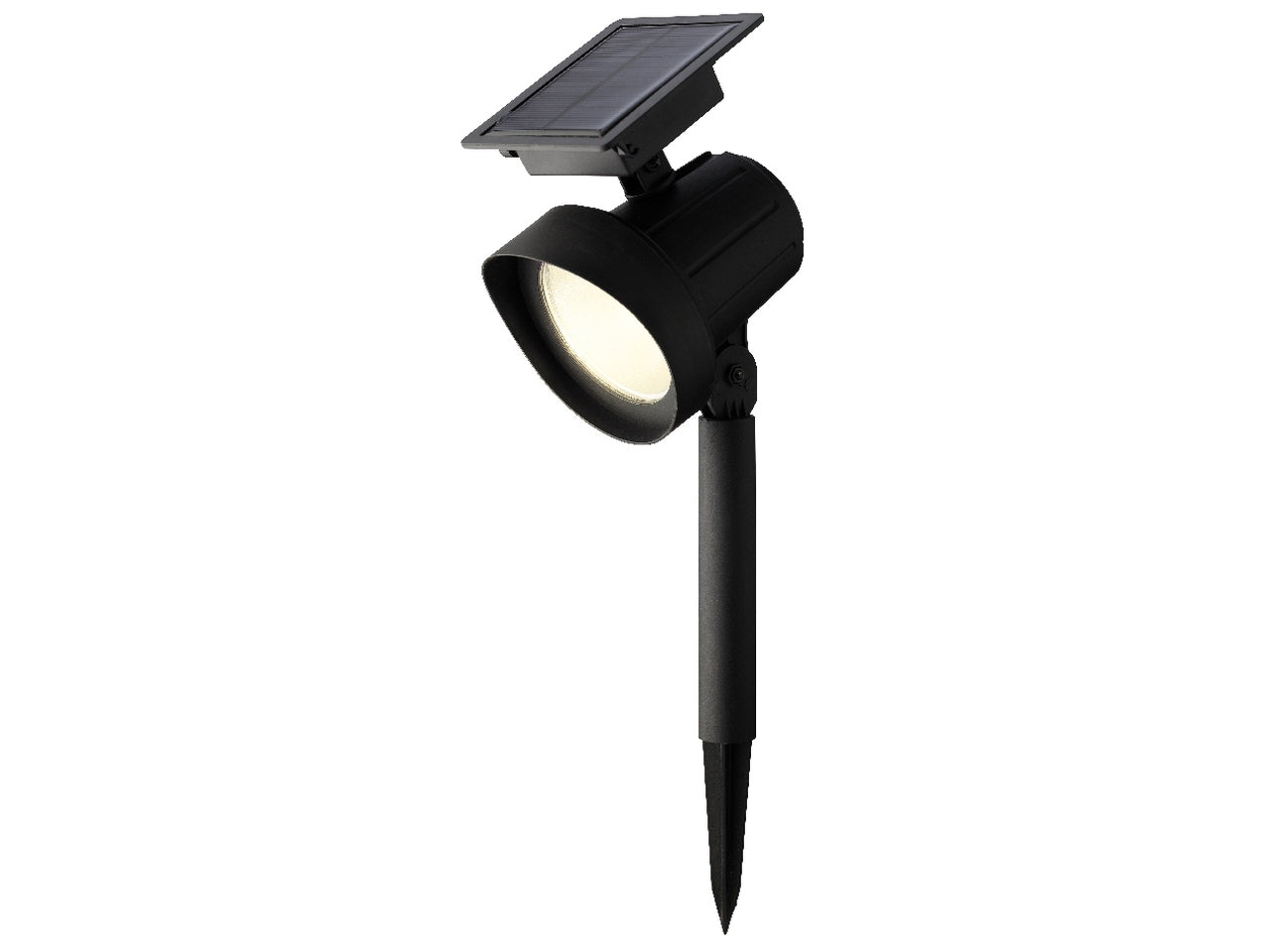 Set da 2 faretti solari da giardino neri in plastica con luce bianco caldo e cambio colore RGB, autonomia 6 ore - 11x31,5cm -  Kaemingk $