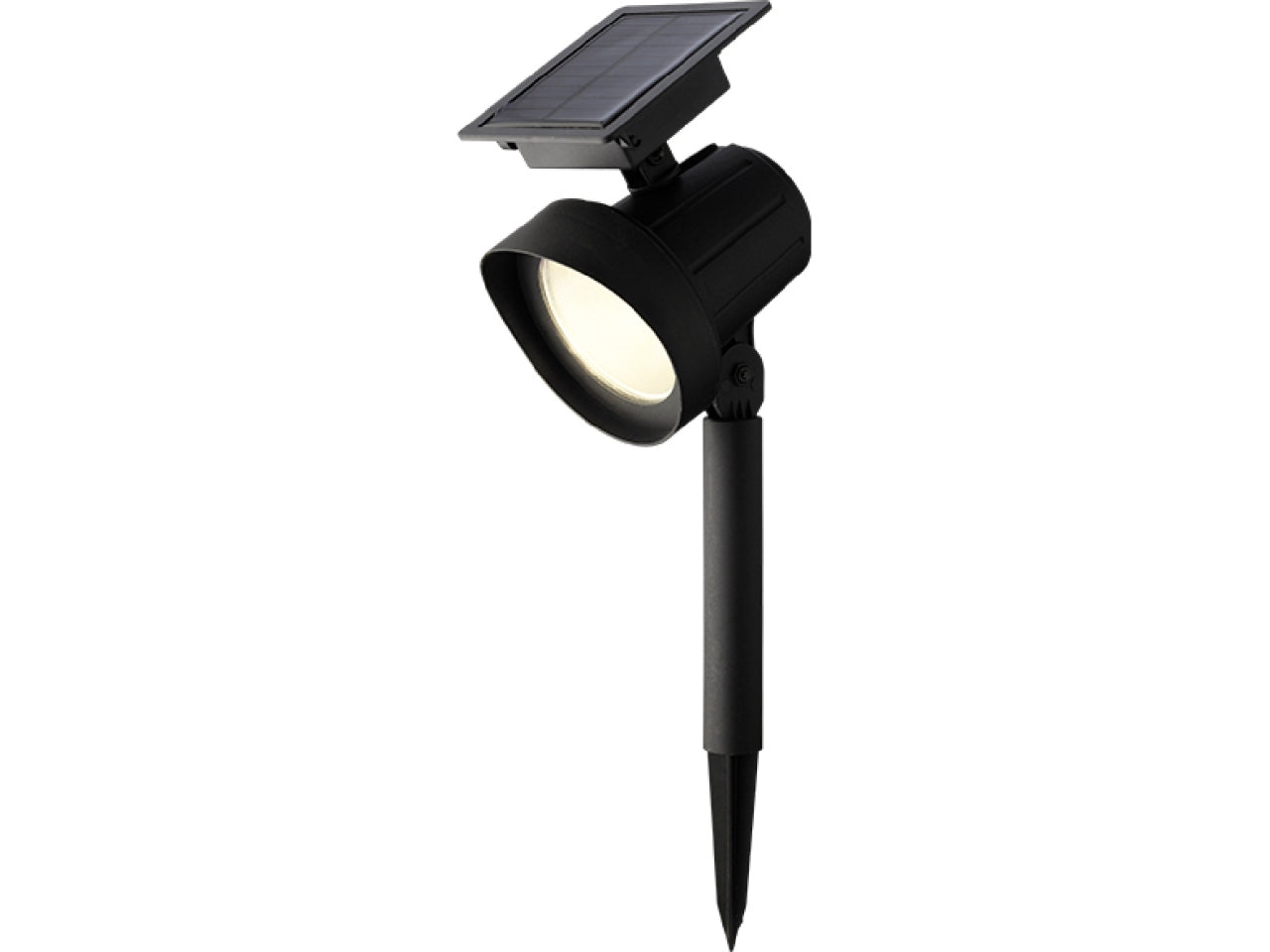 Set da 2 faretti solari da giardino neri in plastica con luce bianco caldo e cambio colore RGB, autonomia 6 ore - 11x31,5cm -  Kaemingk $