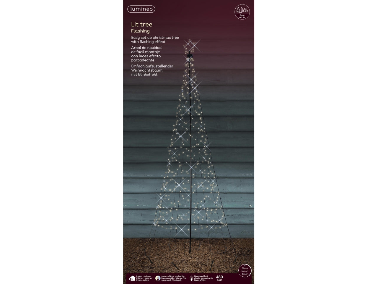 Albero conico con microled d.160x320cm per uso esterno