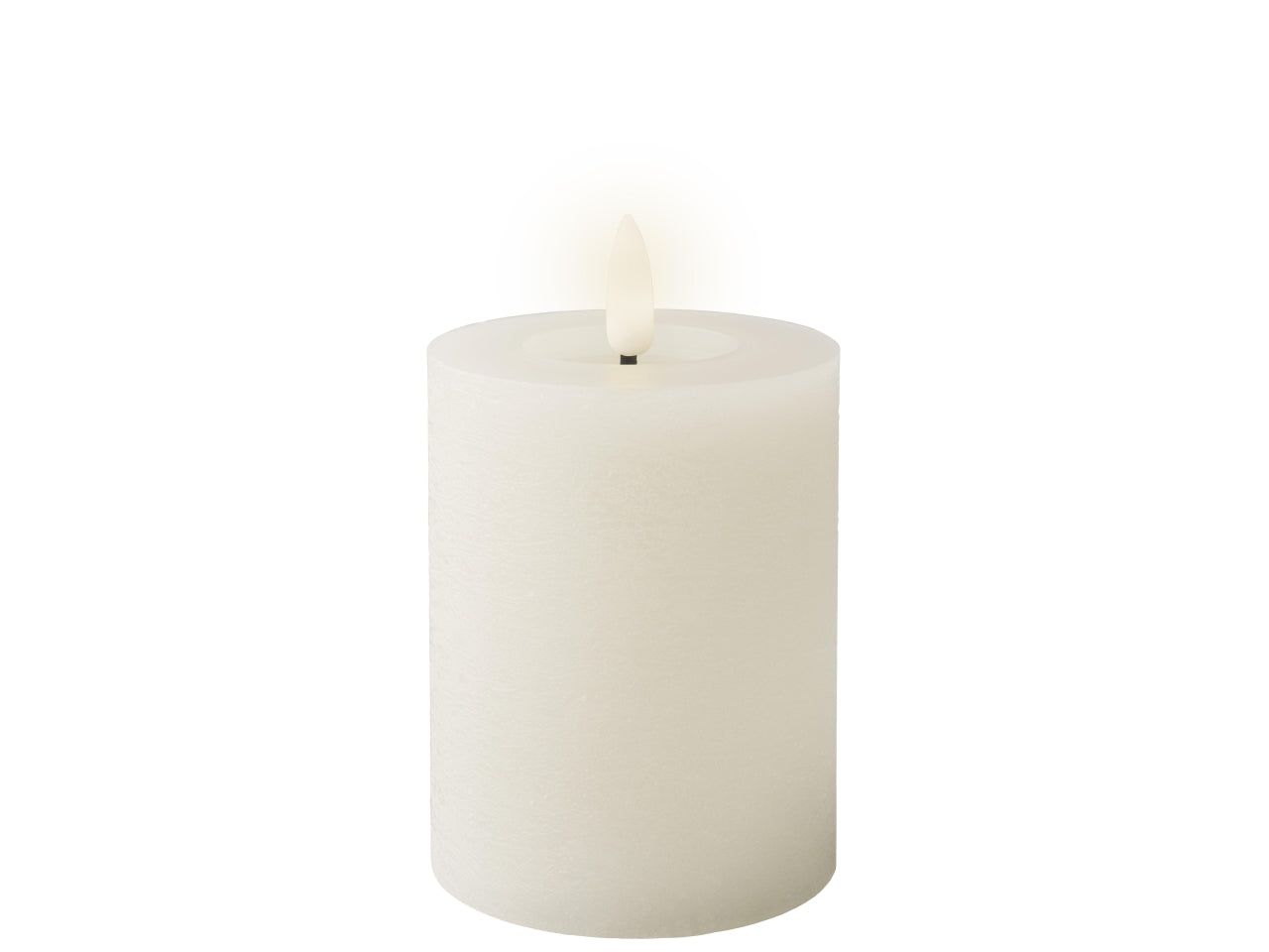 Candela led cilindrica bianca con effetto fiamma d.7x11 cm - Decoris