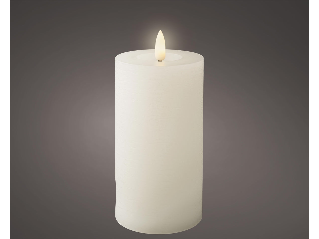 Candela con stoppino led d.7x15cm a batteria bianca