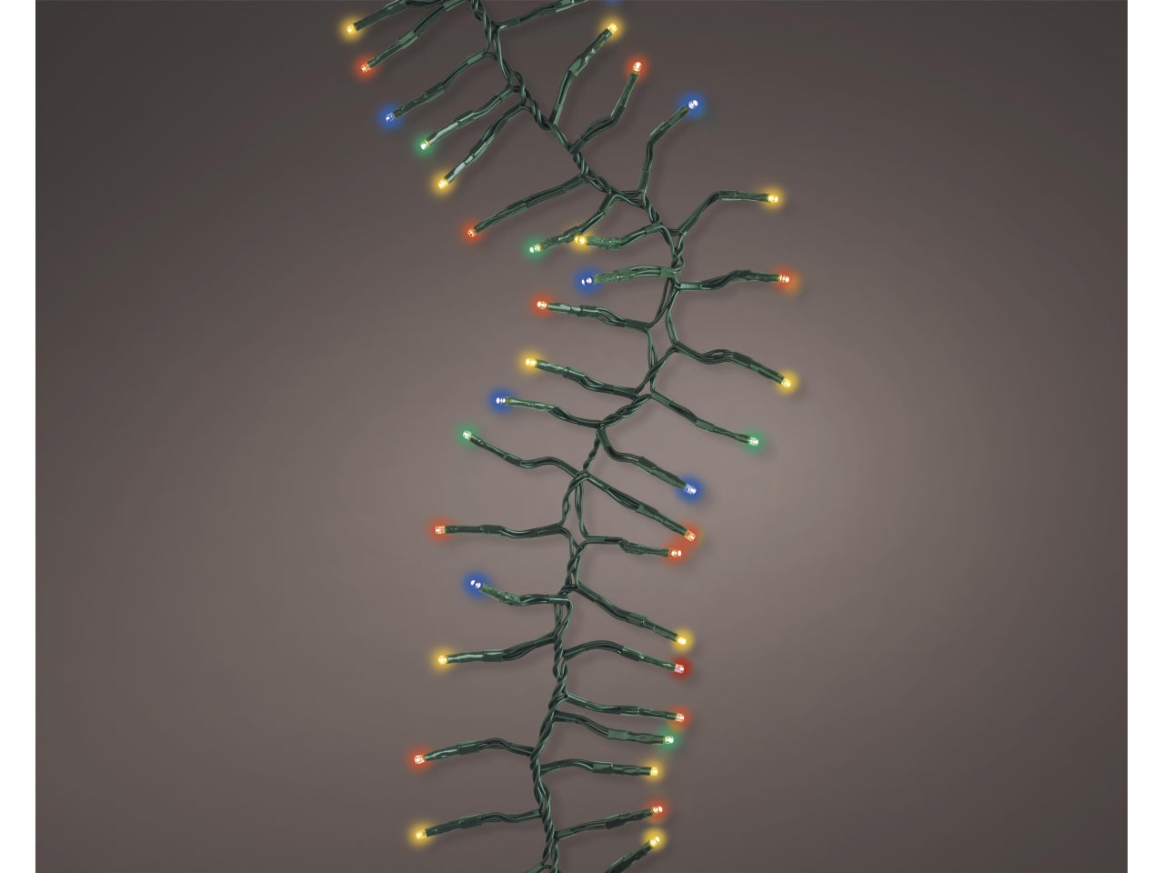 Catena di luci led a grappolo 1200cm effetto scintillio verde per uso esterno