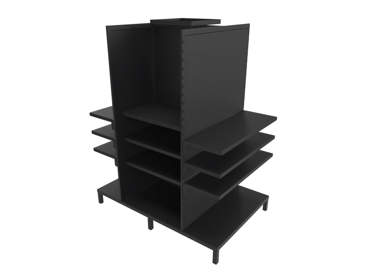 Display espositivo in metallo 120x20x110cm nero