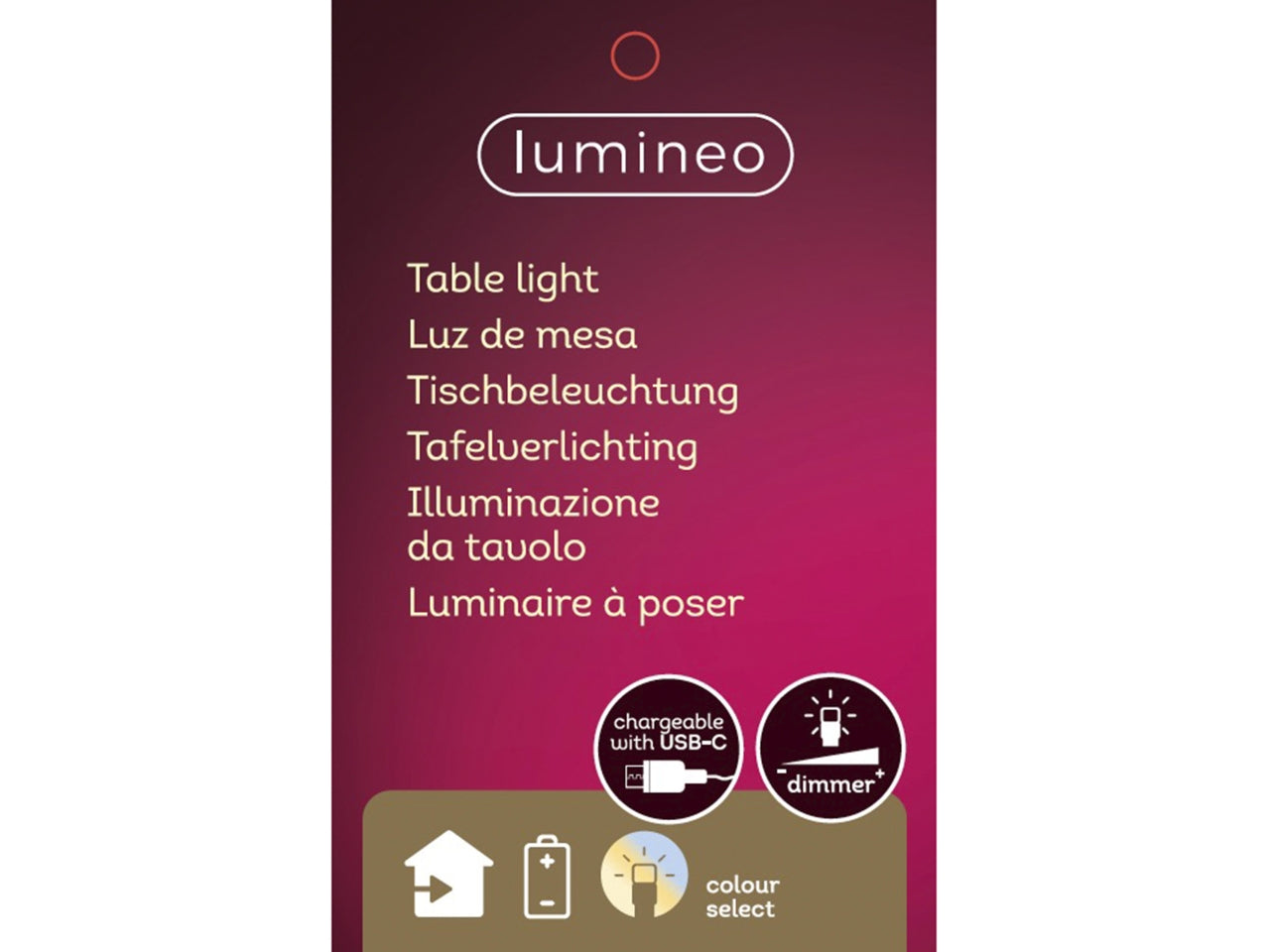 Lampada da tavolo a led 3 colori assortiti luce regolabile stile moderno 12,3x19,5 cm - Lumineo