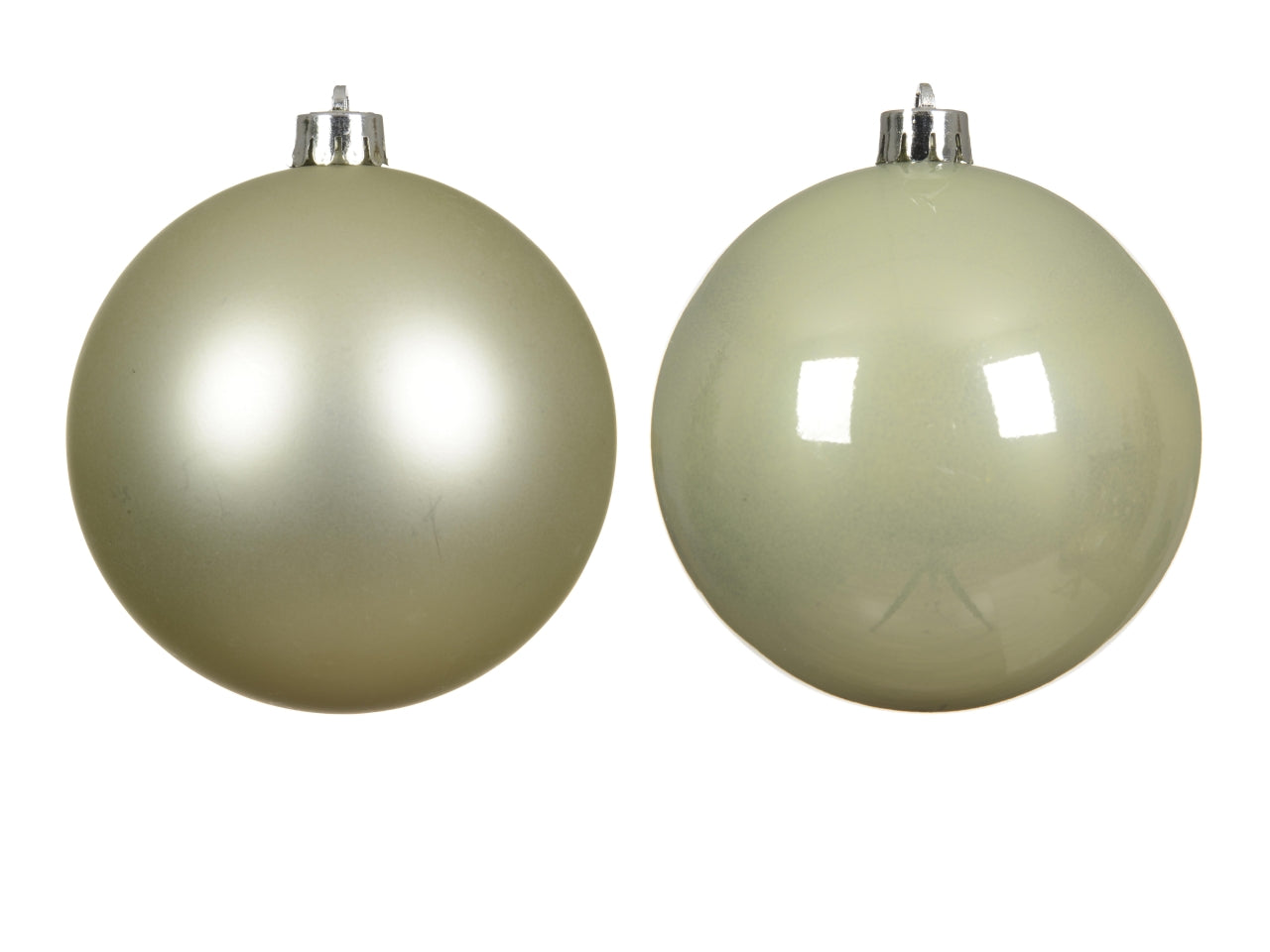 Palla natalizia verde menta opaca e lucida in plastica d.10 cm, set da 4 palle - Decoris