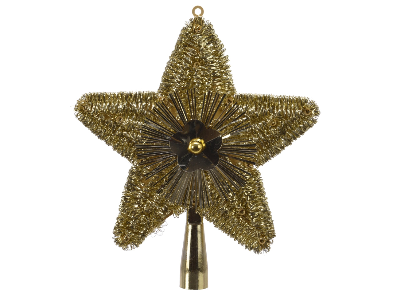 Puntale 2x21x23cm lucido a forma di stella oro