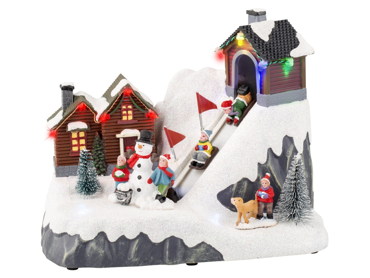 Scenario natalizio in plastica con led a batteria
