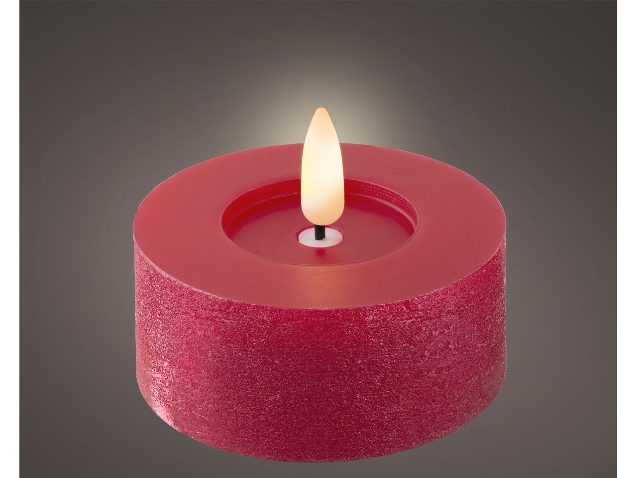 Tealight led bianco caldo in cera rossa e plastica d.7xh.6 cm - Lumineo