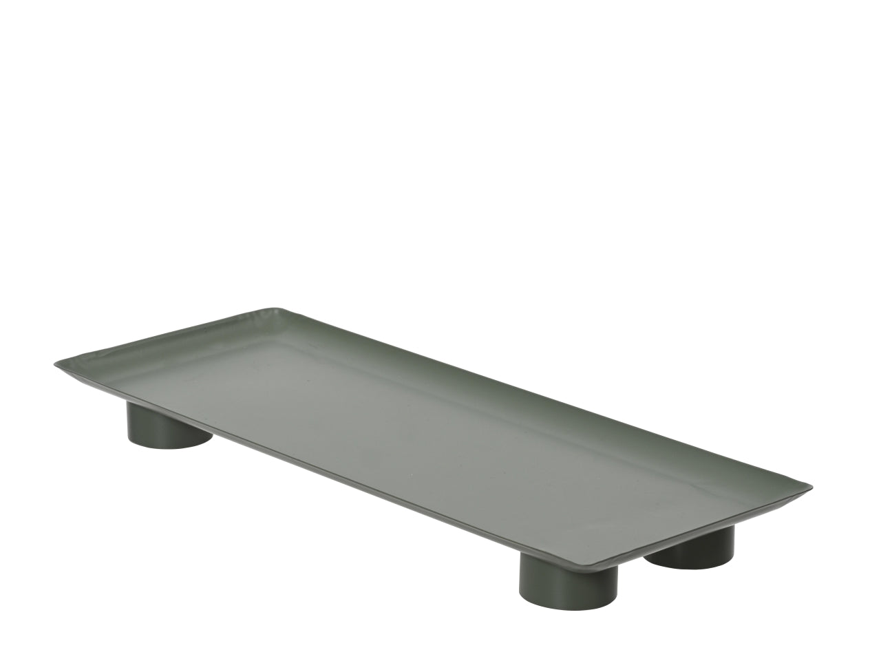Vassoio 13x34x3cm verniciatura a polvere rettangolare in lamiera di ferro verde