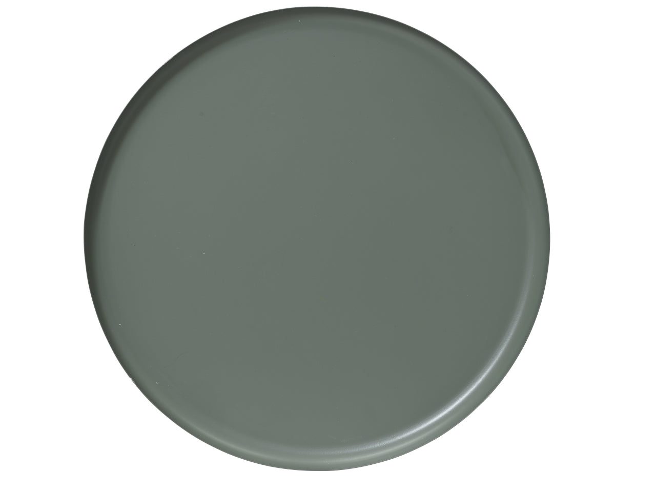 Vassoio d.42x2,5cm verniciatura a polvere tonda in lamiera di ferro verde