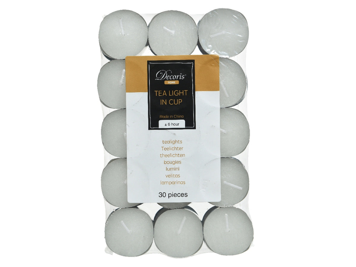 Tealight bianco in cera set da 30 diametro 3,9cm x altezza 1,9cm