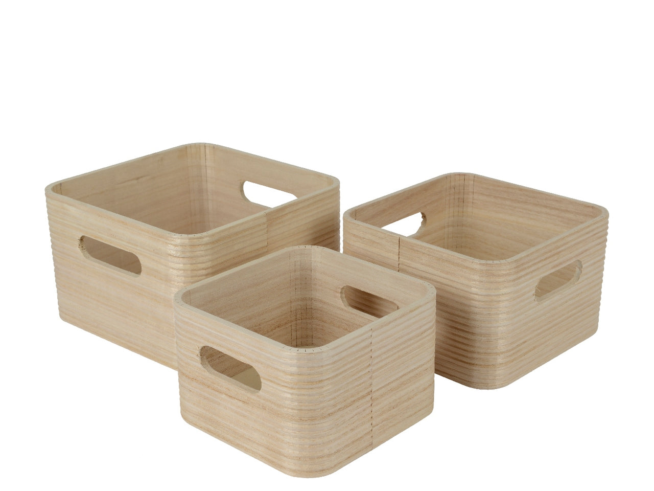 Cesto contenitore in legno di paulownia misure 18x18cm x altezza 11cm