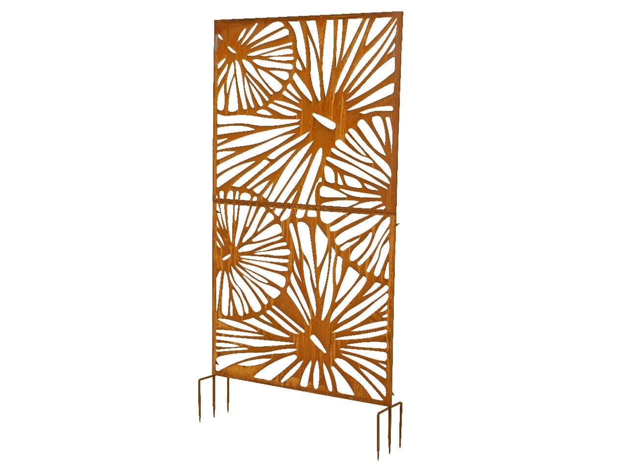Frangivista in metallo per esterno 92x20cm x altezza 177cm colore ruggine