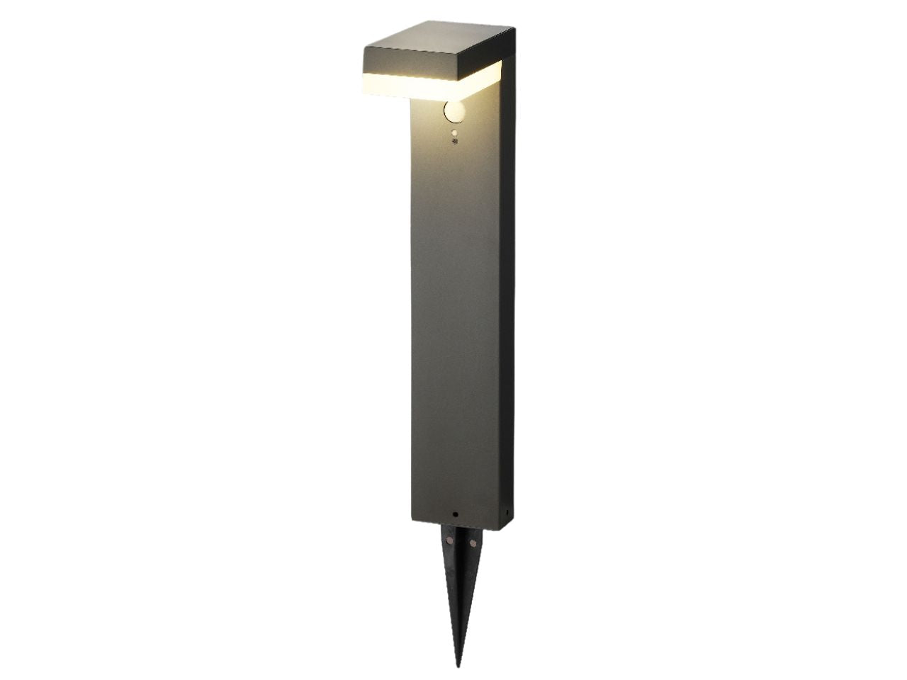 Faretto solare grigio antracite da giardino in alluminio e plastica 16,5cm x 9,5 cm x altezza 50cm luce fissa bianco caldo $