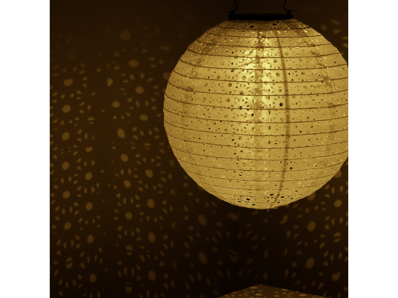 Lanterna solare in nylon bianca con luce fissa bianco caldo diametro 25cm x altezza 23cm