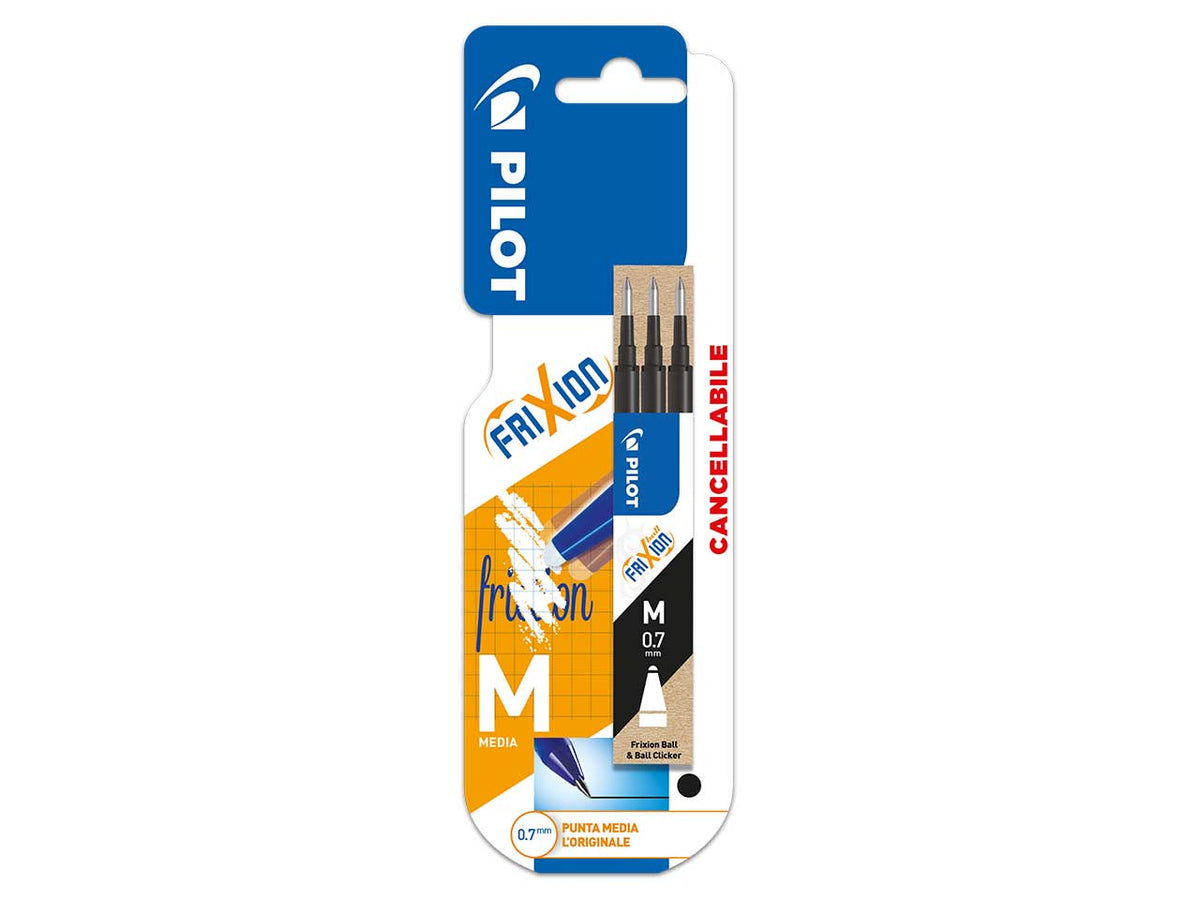 Pilot refill frixion 0,7mm 3 pezzi nero
