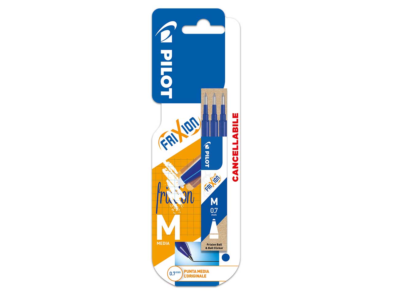 Pilot refill frixion 0,7mm 3 pezzi blu