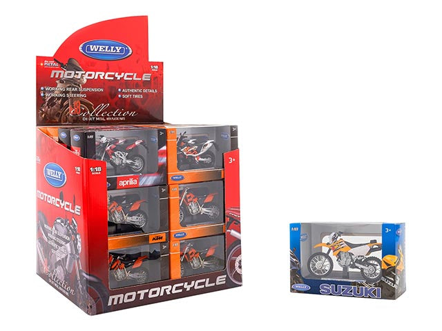 Welly welly moto cross licenz scala 1:18 assortiti
