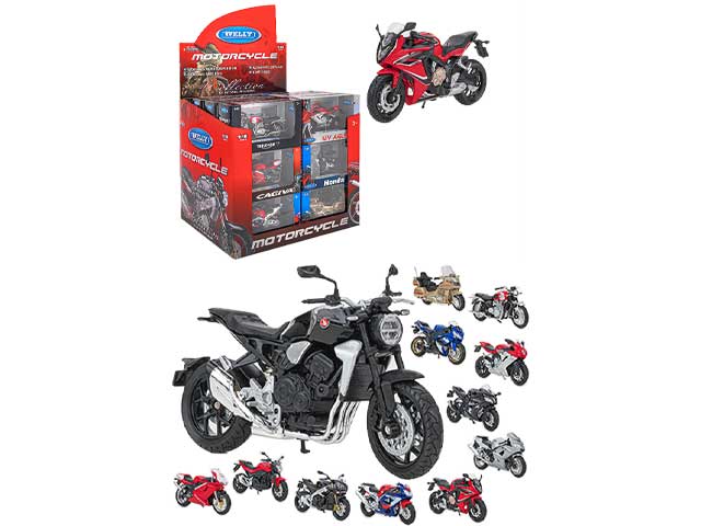 Welly welly moto strada 1:18 con licenza assortiti