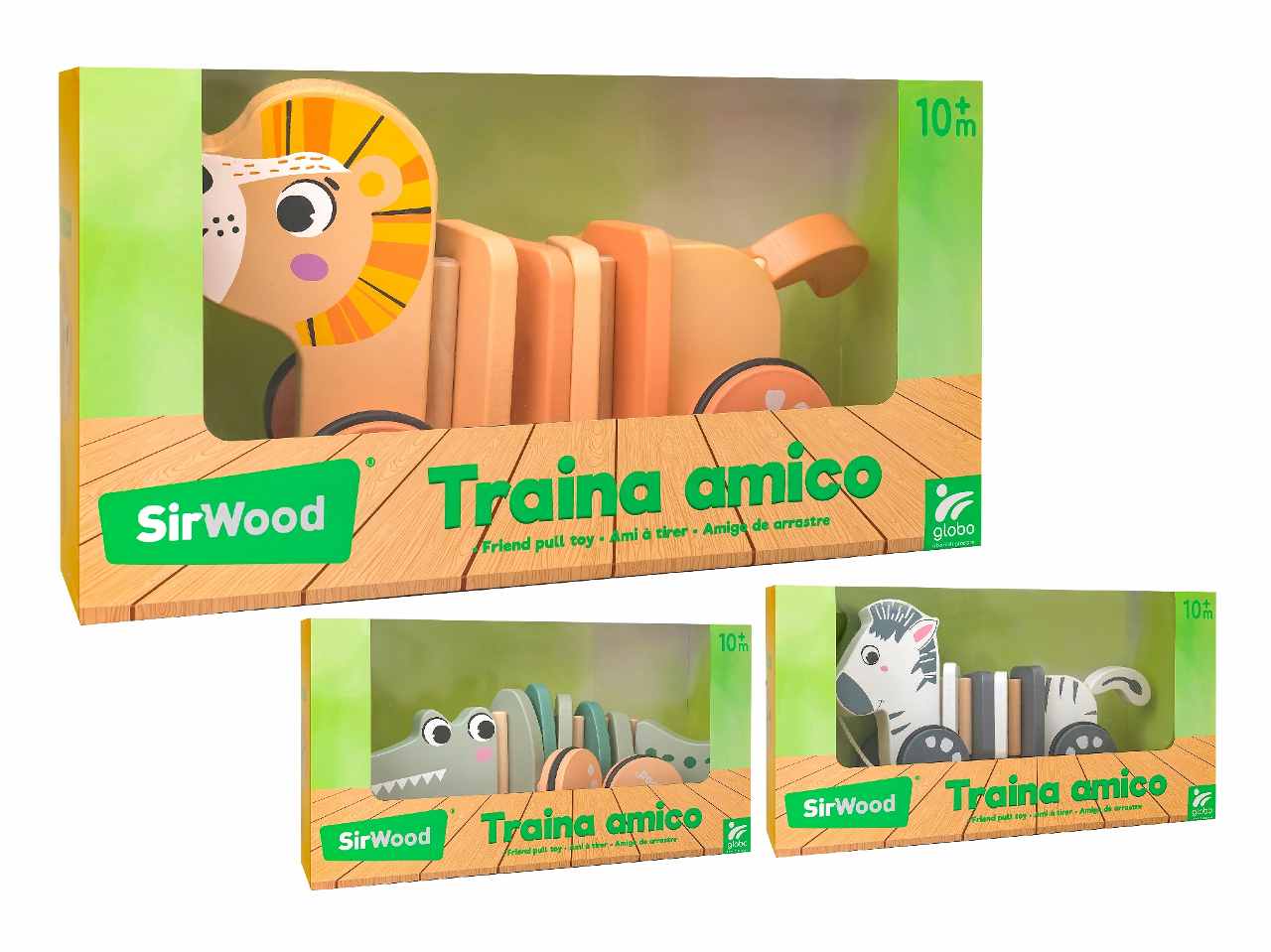 Sirwood animali trainabili snodati in legno assortiti
