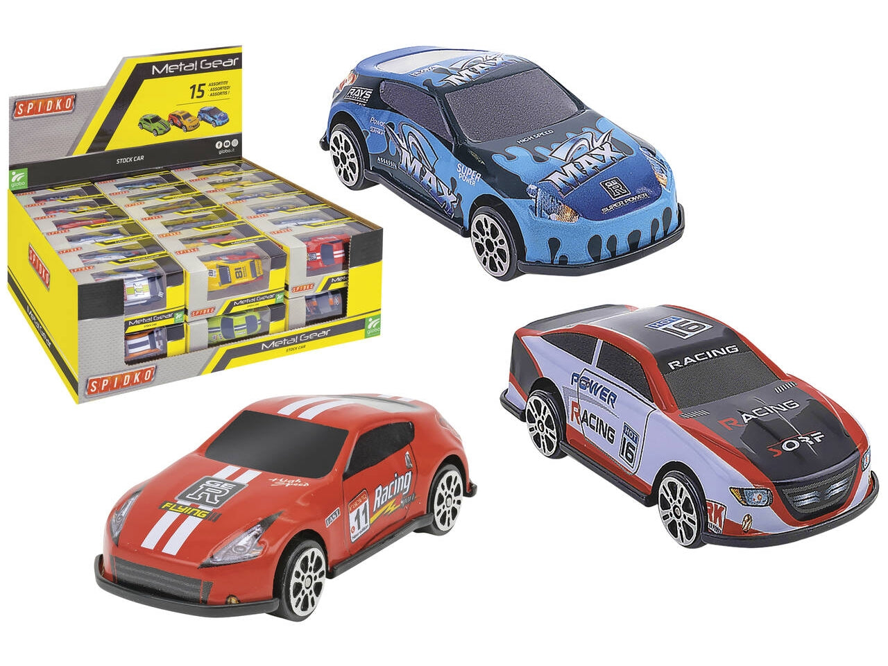 Auto in metallo ruota libera 1 pezzo 3 modelli 5 colori 36 pezzi