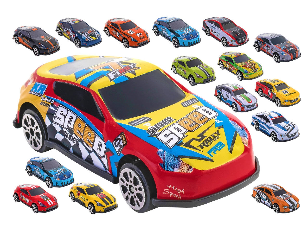 Auto in metallo ruota libera 1 pezzo 3 modelli 5 colori 36 pezzi