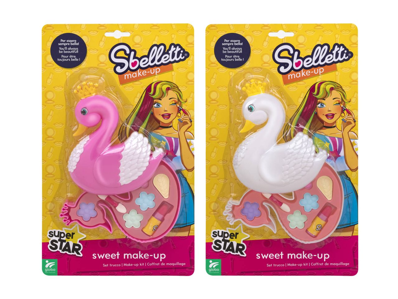 Sbelletti cofanetto trucchi cigno 1 livello in 2 colori