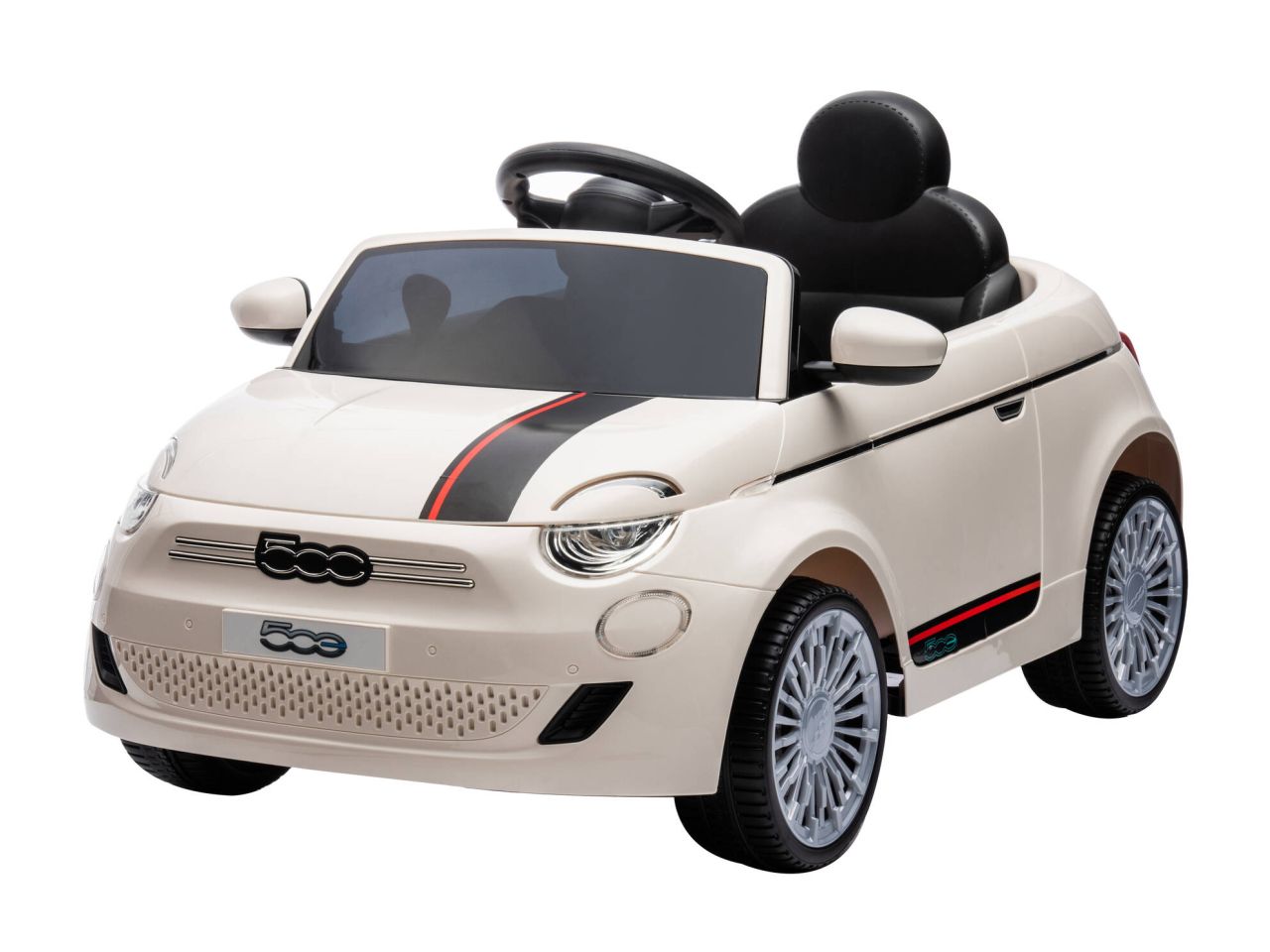 Auto elettr fiat 500e bianca 12v 4,5ah con radiocomando 2,4ghz
