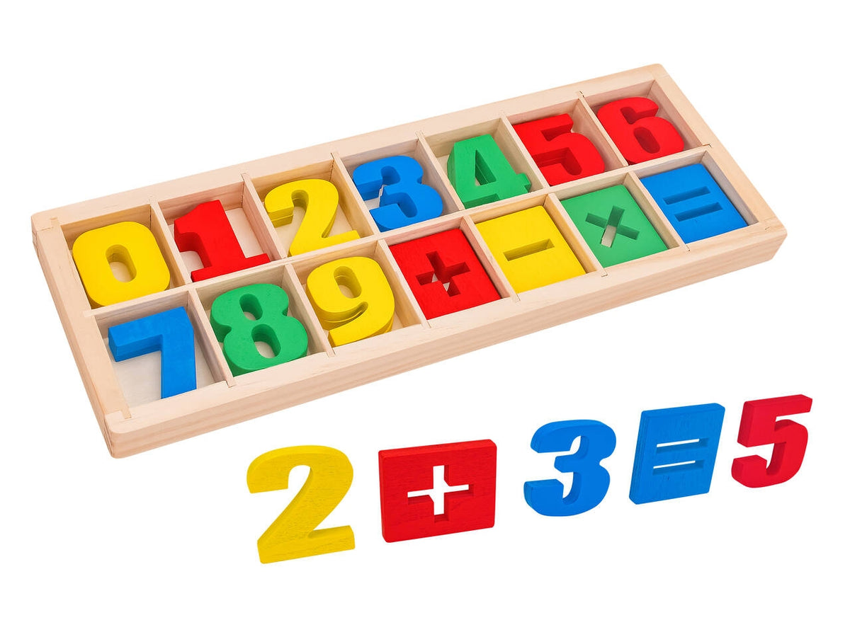Sirwood numeri/simboli in legno 28 pezzi