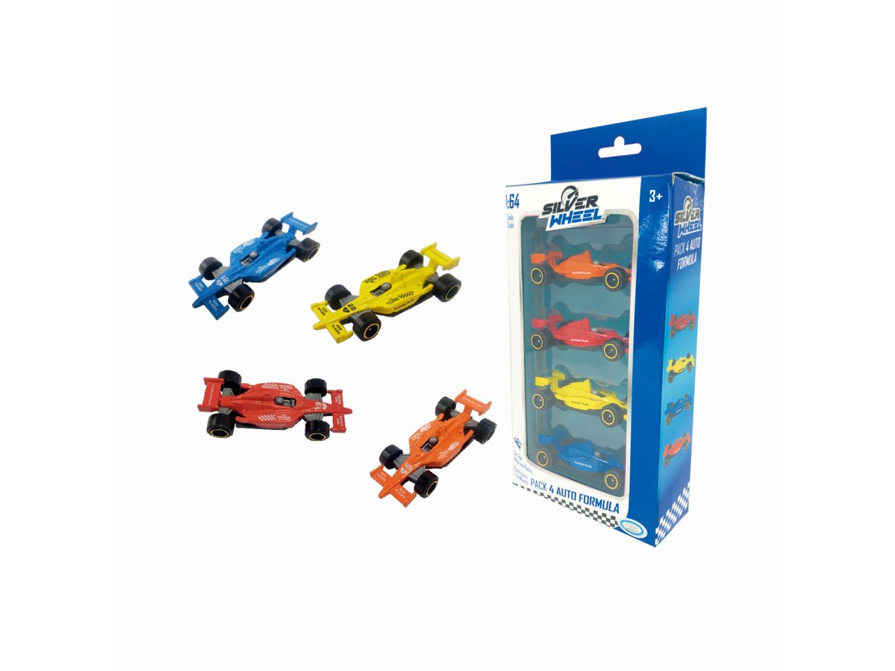 Silver wheel - pack 4 auto formula scala 1:64