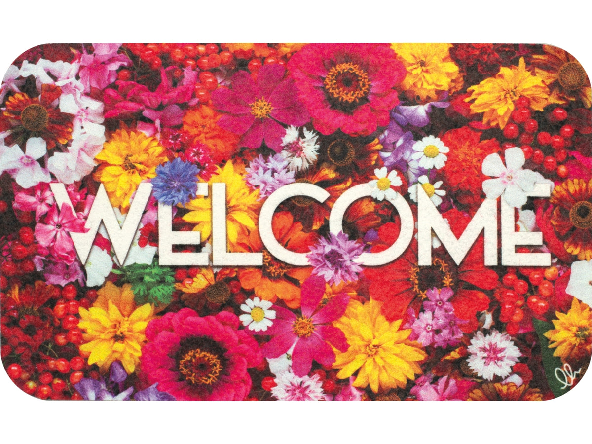 Zerbino in poliestere multicolor fantasia floreale per esterno 40x65 cm, Dream - Olivo Tappeti