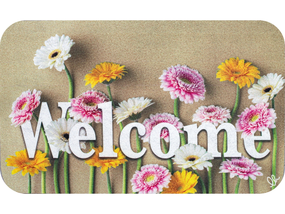 Zerbino in poliestere multicolor fantasia floreale per esterno 40x65 cm, Dream - Olivo Tappeti
