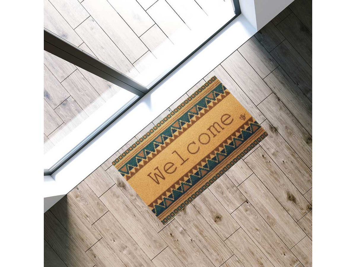 Zerbino in eco cocco multicolor per esterno 40x65 cm - Olivo Tappeti