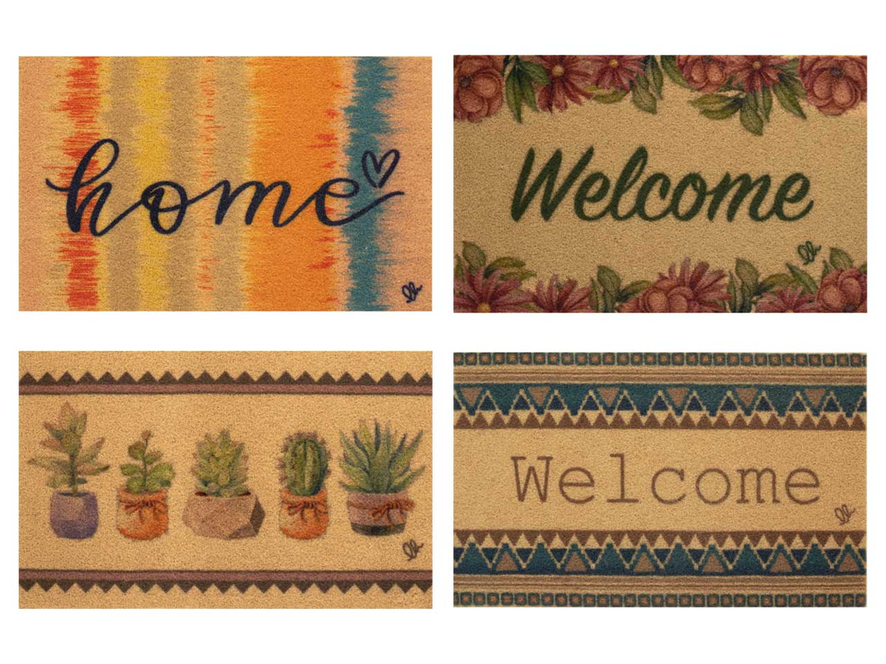 Zerbino in eco cocco multicolor per esterno 40x65 cm - Olivo Tappeti