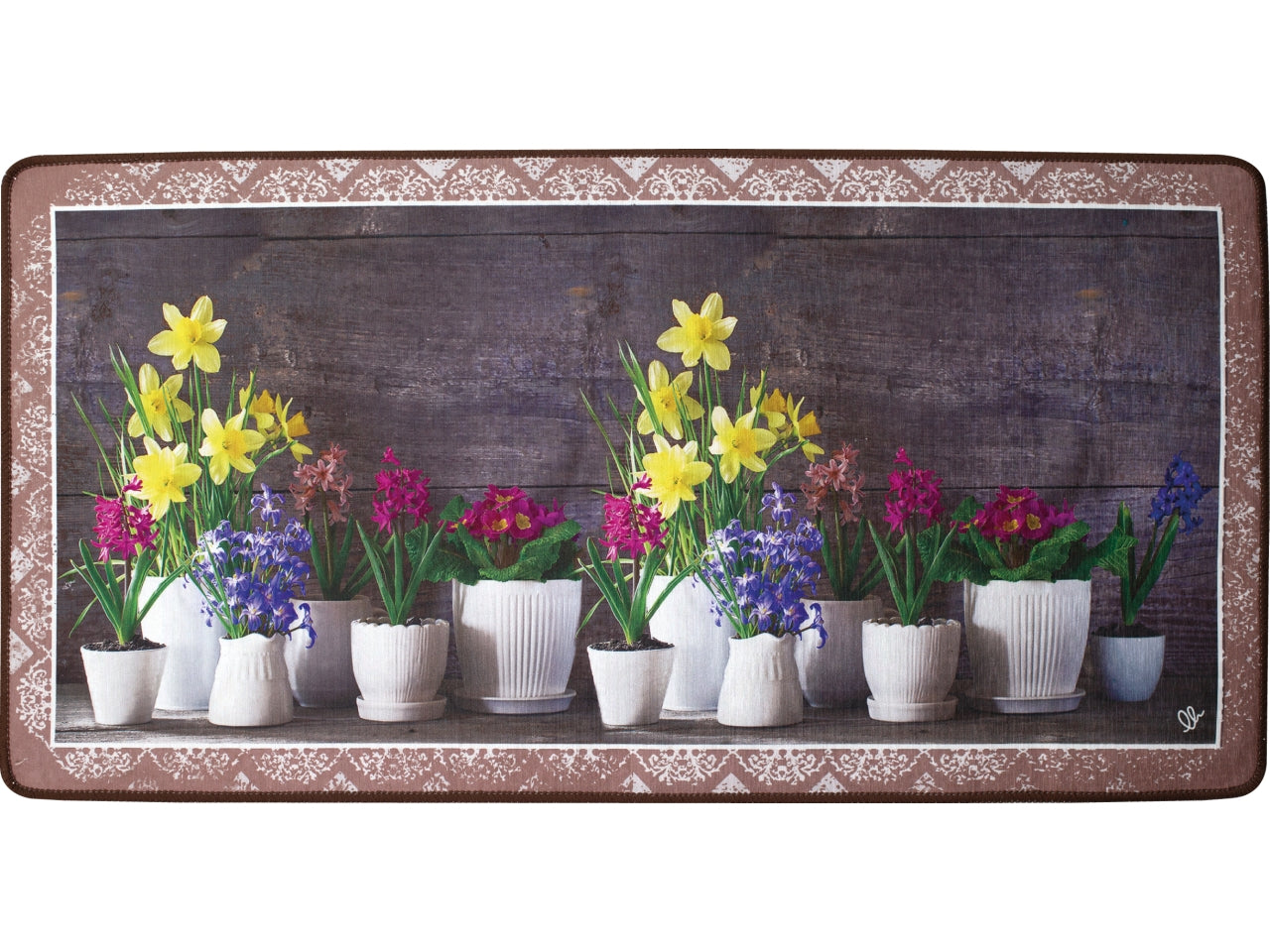 Tappeto cucina multicolor in poliestere stampato in digitale 50x130 cm, Capri - Olivo Tappeti