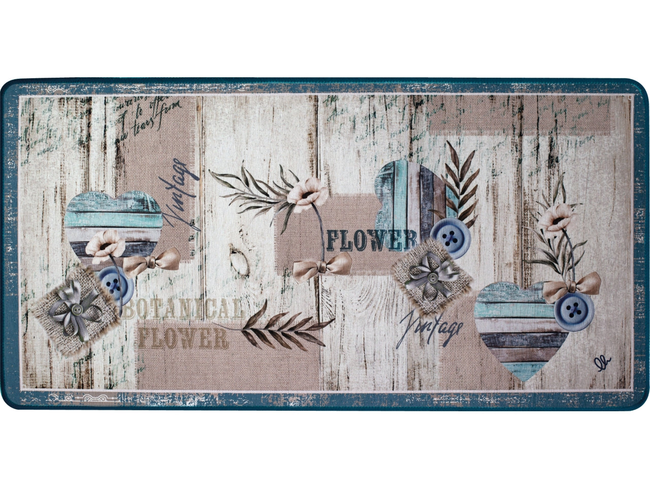 Tappeto cucina multicolor in poliestere stampato in digitale 50x130 cm, Capri - Olivo Tappeti