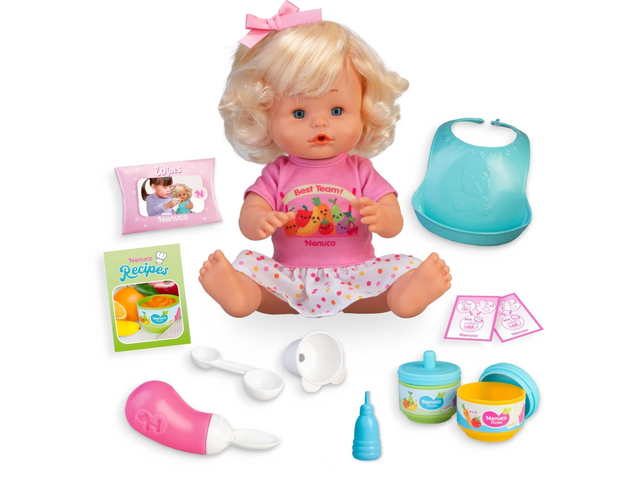 Nenuco Prima Pappa - Set Bambola con Accessori, Multicolor, EtÃ  3+, Famosa