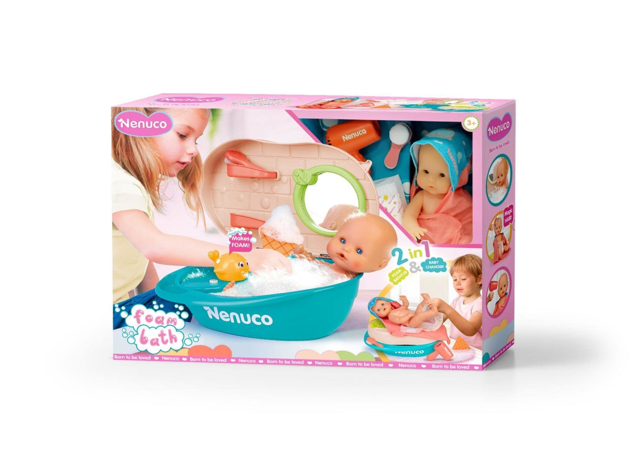 Nenuco Bagnetto con le Bolle - Bambola con Accessori, Multicolor, EtÃ  3+, Famosa