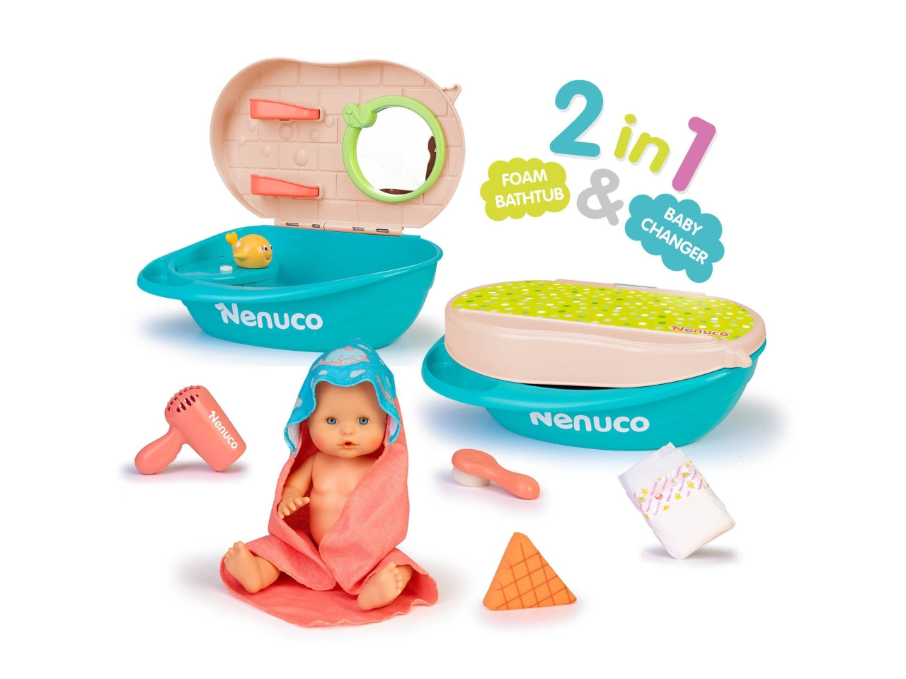 Nenuco Bagnetto con le Bolle - Bambola con Accessori, Multicolor, EtÃ  3+, Famosa