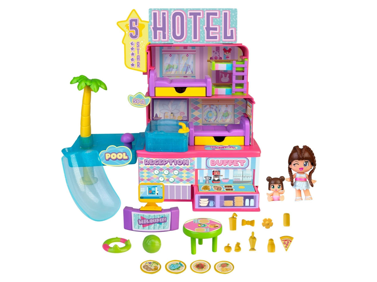Pinypon 5 Star Hotel - Set con Accessori e 2 Personaggi, Multicolor, EtÃ  4+, Famosa $