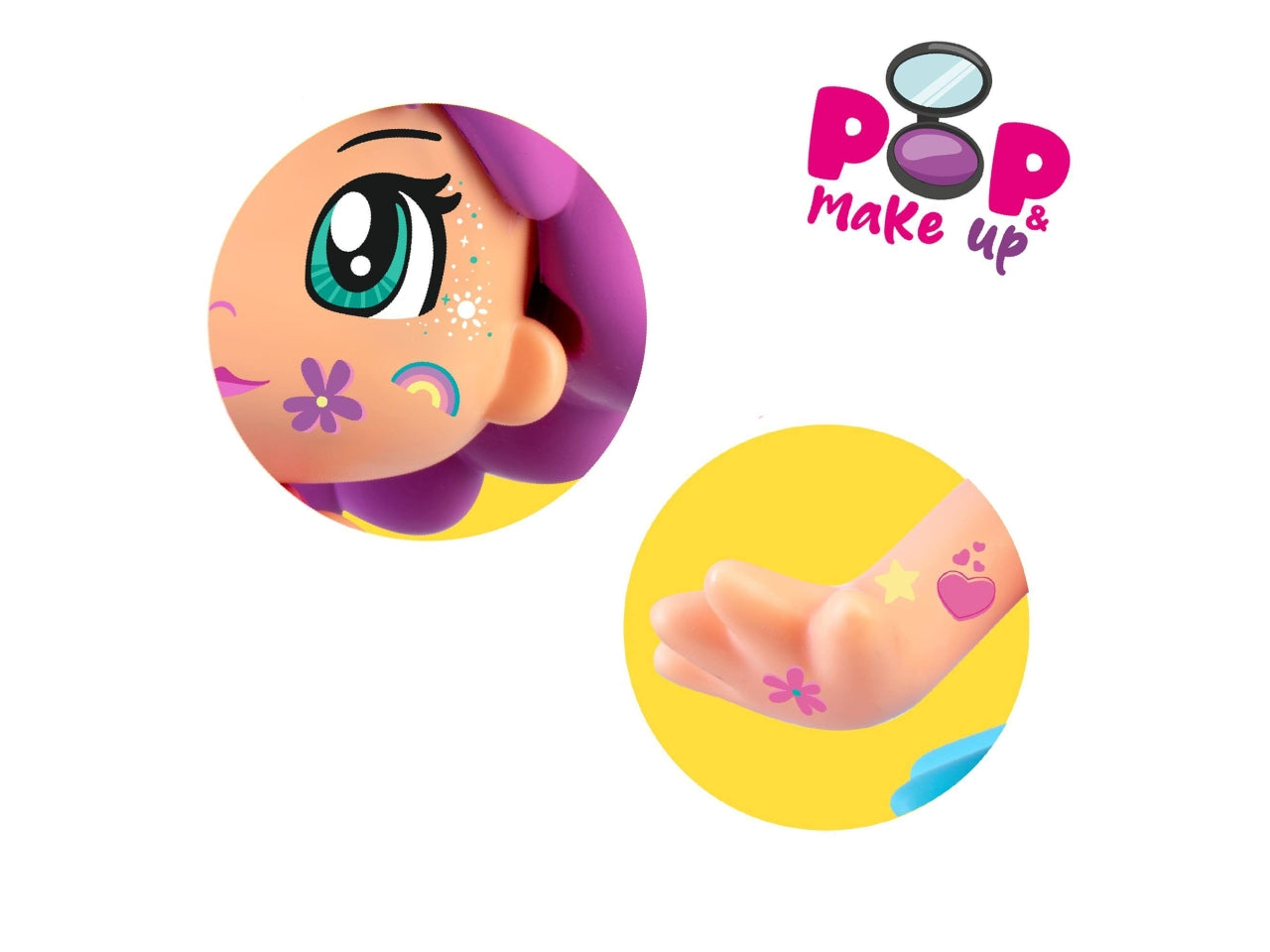 Pinypon - Pop & Make Up, personaggio 17 cm, con accessori per il trucco e capelli, EtÃ  4+ anni - Famosa $