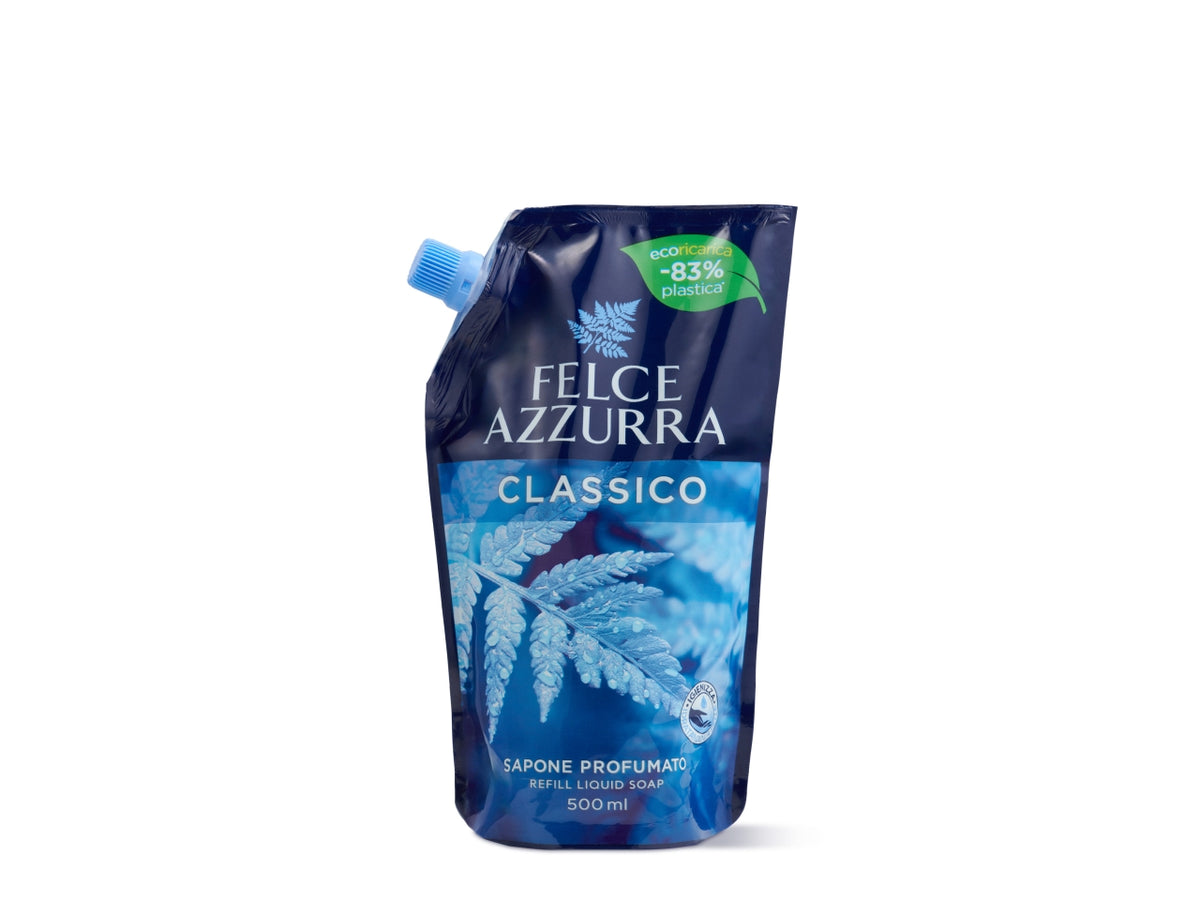 Sapone liquido Felce Azzurra  500ml ecoricarica - detergente mani e viso per tutti i tipi di pelle, pH neutro, pelle morbida e profumata $