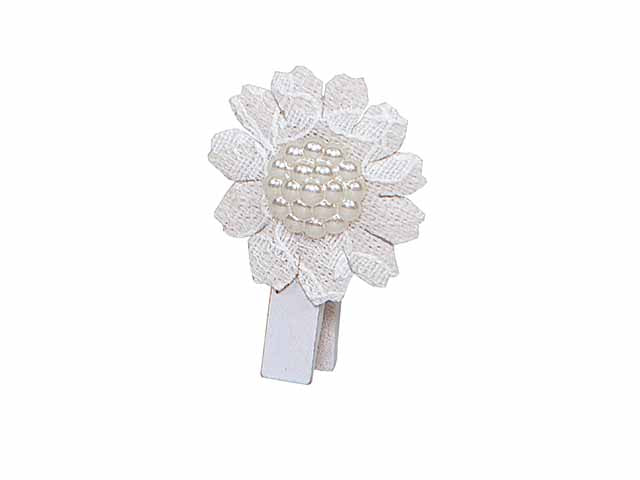 Molletta c/fiore 4x3cm bianco m003 01