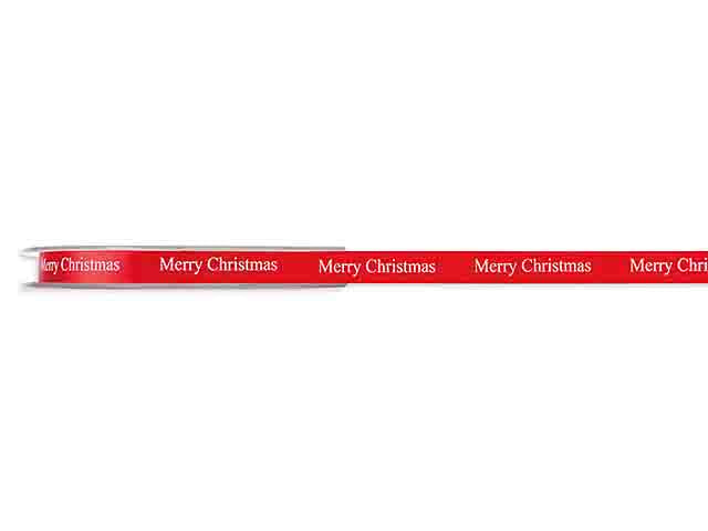 Nastro merry christmas 1cmx45mt rosso