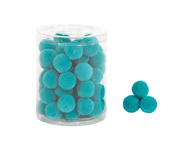 Pompon 2cm 48 pezzi turquoise b335 14